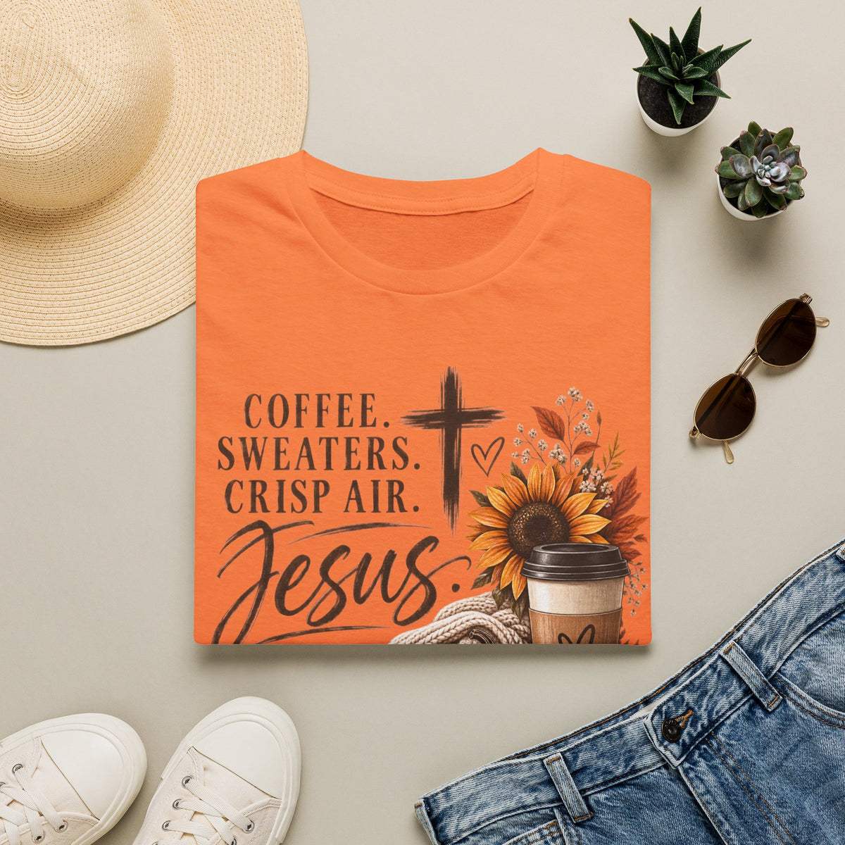 Coffee. Sweaters. Crisp Air. Jesus. T-Shirt