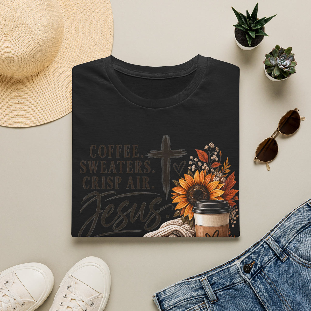 Coffee. Sweaters. Crisp Air. Jesus. T-Shirt